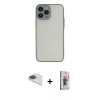 MARSİLYAN™- iPhone 13 Pro Max Kılıf Ahenk Çizgi Serisi - Siyah Bilvis 3D Cam Ekran Koruyucu + Pers Alüminyum Kamera Lens - GI