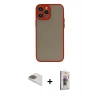 MARSİLYAN™- iPhone 13 Pro Max Kılıf Ahenk Çizgi Serisi - Siyah Bilvis 3D Cam Ekran Koruyucu + Pers Alüminyum Kamera Lens - GD