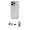 MARSİLYAN™- iPhone 13 Pro Max Kılıf Ahenk Çizgi Serisi - Siyah Bilvis 3D Cam Ekran Koruyucu + Rainbow Kamera Lens Koruma Cam - KI