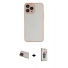 MARSİLYAN™- iPhone 13 Pro Max Kılıf Ahenk Çizgi Serisi - Siyah Bilvis 3D Cam Ekran Koruyucu + Rainbow Kamera Lens Koruma Cam - KI