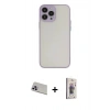 MARSİLYAN™- iPhone 13 Pro Max Kılıf Ahenk Çizgi Serisi - Siyah Bilvis 3D Cam Ekran Koruyucu + Rainbow Kamera Lens Koruma Cam - MR
