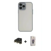 MARSİLYAN™- iPhone 13 Pro Max Kılıf Ahenk Çizgi Serisi - Siyah Bilvis 3D Cam Ekran Koruyucu + Raze Metal Kamera Lens - GD