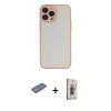 MARSİLYAN™- iPhone 13 Pro Max Kılıf Ahenk Çizgi Serisi - Siyah Bilvis 3D Cam Ekran Koruyucu + Renkli Kamera Lens Koruma Cam - PE
