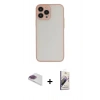 MARSİLYAN™- iPhone 13 Pro Max Kılıf Ahenk Çizgi Serisi - Siyah Bilvis 3D Mat Cam Ekran Koruyucu + Pers Alüminyum Kamera Lens - GI