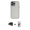 MARSİLYAN™- iPhone 13 Pro Max Kılıf Ahenk Çizgi Serisi - Siyah Bilvis 3D Mat Cam Ekran Koruyucu + Raze Metal Kamera Lens - GD