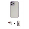MARSİLYAN™- iPhone 13 Pro Max Kılıf Ahenk Çizgi Serisi - Siyah Bilvis 3D Mat Cam Ekran Koruyucu + Pers Alüminyum Kamera Lens - KI