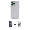 MARSİLYAN™- iPhone 13 Pro Max Kılıf Ahenk Çizgi Serisi - Siyah Bilvis 3D Mat Cam Ekran Koruyucu + Neon Fosforlu Kamera Lens - BZ