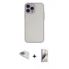 MARSİLYAN™- iPhone 13 Pro Max Kılıf Ahenk Çizgi Serisi - Siyah Bilvis 3D Mat Cam Ekran Koruyucu + Pers Alüminyum Kamera Lens - SABE