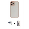 MARSİLYAN™- iPhone 13 Pro Max Kılıf Ahenk Çizgi Serisi - Siyah Bilvis 3D Mat Cam Ekran Koruyucu + Pers Alüminyum Kamera Lens - LT