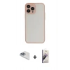 MARSİLYAN™- iPhone 13 Pro Max Kılıf Ahenk Çizgi Serisi - Siyah Bilvis 3D Mat Cam Ekran Koruyucu + Pers Alüminyum Kamera Lens - SABE