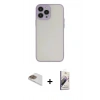 MARSİLYAN™- iPhone 13 Pro Max Kılıf Ahenk Çizgi Serisi - Siyah Bilvis 3D Mat Cam Ekran Koruyucu + Pers Alüminyum Kamera Lens - GD