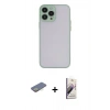 MARSİLYAN™- iPhone 13 Pro Max Kılıf Ahenk Çizgi Serisi - Siyah Bilvis 3D Mat Cam Ekran Koruyucu + Renkli Kamera Lens Koruma Cam - SI