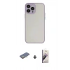 MARSİLYAN™- iPhone 13 Pro Max Kılıf Ahenk Çizgi Serisi - Siyah Bilvis 3D Mat Cam Ekran Koruyucu + Renkli Kamera Lens Koruma Cam - SI
