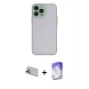 MARSİLYAN™- iPhone 13 Pro Max Kılıf Ahenk Çizgi Serisi - Siyah Bilvis 5in1 3D Magic Cam Ekran Koruyucu + Beyaz Rainbow Kamera Lens Koruma Cam