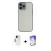 MARSİLYAN™- iPhone 13 Pro Max Kılıf Ahenk Çizgi Serisi - Siyah Bilvis 5in1 3D Magic Cam Ekran Koruyucu + Shine Kamera Lens - GD