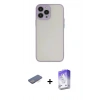 MARSİLYAN™- iPhone 13 Pro Max Kılıf Ahenk Çizgi Serisi - Siyah Bilvis 5in1 3D Magic Cam Ekran Koruyucu + Mavi Renkli Kamera Lens Koruma Cam