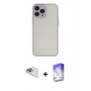 MARSİLYAN™- iPhone 13 Pro Max Kılıf Ahenk Çizgi Serisi - Siyah Bilvis 5in1 3D Magic Cam Ekran Koruyucu + Pers Alüminyum Kamera Lens - SABE