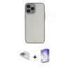 MARSİLYAN™- iPhone 13 Pro Max Kılıf Ahenk Çizgi Serisi - Siyah Bilvis 5in1 3D Magic Cam Ekran Koruyucu + Pers Alüminyum Kamera Lens - SABE