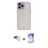 MARSİLYAN™- iPhone 13 Pro Max Kılıf Ahenk Çizgi Serisi - Siyah Bilvis 5in1 3D Magic Cam Ekran Koruyucu + Pers Alüminyum Kamera Lens - KI