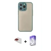 MARSİLYAN™- iPhone 13 Pro Max Kılıf Ahenk Çizgi Serisi - Siyah Bilvis 5in1 3D Magic Cam Ekran Koruyucu + Pers Alüminyum Kamera Lens - KI