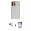 MARSİLYAN™- iPhone 13 Pro Max Kılıf Ahenk Çizgi Serisi - Siyah Bilvis 5in1 3D Magic Cam Ekran Koruyucu + Pers Alüminyum Kamera Lens - KI
