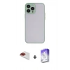 MARSİLYAN™- iPhone 13 Pro Max Kılıf Ahenk Çizgi Serisi - Siyah Bilvis 5in1 3D Magic Cam Ekran Koruyucu + Pers Alüminyum Kamera Lens - KI