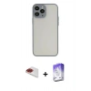MARSİLYAN™- iPhone 13 Pro Max Kılıf Ahenk Çizgi Serisi - Siyah Bilvis 5in1 3D Magic Cam Ekran Koruyucu + Pers Alüminyum Kamera Lens - KI