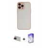 MARSİLYAN™- iPhone 13 Pro Max Kılıf Ahenk Çizgi Serisi - Siyah Bilvis 5in1 3D Magic Cam Ekran Koruyucu + Rainbow Kamera Lens Koruma Cam - KI