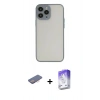 MARSİLYAN™- iPhone 13 Pro Max Kılıf Ahenk Çizgi Serisi - Siyah Bilvis 5in1 3D Magic Cam Ekran Koruyucu + Renkli Kamera Lens Koruma Cam - PE
