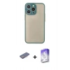 MARSİLYAN™- iPhone 13 Pro Max Kılıf Ahenk Çizgi Serisi - Siyah Bilvis 5in1 3D Magic Cam Ekran Koruyucu + Renkli Kamera Lens Koruma Cam - PE