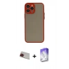 MARSİLYAN™- iPhone 13 Pro Max Kılıf Ahenk Çizgi Serisi - Siyah Bilvis 5in1 3D Magic Cam Ekran Koruyucu + Rainbow Kamera Lens Koruma Cam - KI
