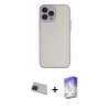 MARSİLYAN™- iPhone 13 Pro Max Kılıf Ahenk Çizgi Serisi - Siyah Bilvis 5in1 3D Magic Cam Ekran Koruyucu + Rainbow Kamera Lens Koruma Cam - KI
