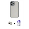 MARSİLYAN™- iPhone 13 Pro Max Kılıf Ahenk Çizgi Serisi - Siyah Bilvis 5in1 3D Magic Cam Ekran Koruyucu + Rainbow Kamera Lens Koruma Cam - REGD