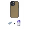 MARSİLYAN™- iPhone 13 Pro Max Kılıf Ahenk Çizgi Serisi - Siyah Bilvis 5in1 3D Magic Cam Ekran Koruyucu + Shine Kamera Lens Koruma Cam - MI