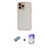 MARSİLYAN™- iPhone 13 Pro Max Kılıf Ahenk Çizgi Serisi - Siyah Bilvis 5in1 3D Magic Cam Ekran Koruyucu + Shine Kamera Lens Koruma Cam - PE
