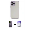 MARSİLYAN™- iPhone 13 Pro Max Kılıf Ahenk Çizgi Serisi - Siyah Bilvis 5in1 3D Magic Cam Ekran Koruyucu + Neon Fosforlu Kamera Lens - YL