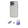 MARSİLYAN™- iPhone 13 Pro Max Kılıf Ahenk Çizgi Serisi - Siyah Bilvis 5in1 5D Magic Hayalet Cam Ekran Koruyucu + Shine Kamera Lens Koruma Cam - GI