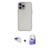 MARSİLYAN™- iPhone 13 Pro Max Kılıf Ahenk Çizgi Serisi - Siyah Bilvis 5in1 5D Magic Hayalet Cam Ekran Koruyucu + Pers Alüminyum Kamera Lens - GI