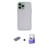 MARSİLYAN™- iPhone 13 Pro Max Kılıf Ahenk Çizgi Serisi - Siyah Bilvis 5in1 5D Magic Hayalet Cam Ekran Koruyucu + Renkli Kamera Lens Koruma Cam - TU