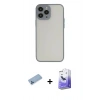 MARSİLYAN™- iPhone 13 Pro Max Kılıf Ahenk Çizgi Serisi - Siyah Bilvis 5in1 5D Magic Hayalet Cam Ekran Koruyucu + Shine Kamera Lens Koruma Cam - MI