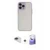 MARSİLYAN™- iPhone 13 Pro Max Kılıf Ahenk Çizgi Serisi - Siyah Bilvis 5in1 5D Magic Hayalet Cam Ekran Koruyucu + Pers Alüminyum Kamera Lens - LT