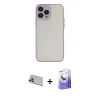 MARSİLYAN™- iPhone 13 Pro Max Kılıf Ahenk Çizgi Serisi - Siyah Bilvis 5in1 5D Magic Hayalet Cam Ekran Koruyucu + Rose Gold Rainbow Kamera Lens Koruma Cam