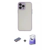 MARSİLYAN™- iPhone 13 Pro Max Kılıf Ahenk Çizgi Serisi - Siyah Bilvis 5in1 5D Magic Hayalet Cam Ekran Koruyucu + Renkli Kamera Lens Koruma Cam - TU