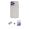 MARSİLYAN™- iPhone 13 Pro Max Kılıf Ahenk Çizgi Serisi - Siyah Bilvis 5in1 5D Magic Hayalet Cam Ekran Koruyucu + Shine Kamera Lens Koruma Cam - MI