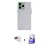 MARSİLYAN™- iPhone 13 Pro Max Kılıf Ahenk Çizgi Serisi - Siyah Bilvis 5in1 5D Magic Hayalet Cam Ekran Koruyucu + Pers Alüminyum Kamera Lens - GI