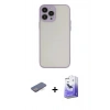 MARSİLYAN™- iPhone 13 Pro Max Kılıf Ahenk Çizgi Serisi - Siyah Bilvis 5in1 5D Magic Hayalet Cam Ekran Koruyucu + Renkli Kamera Lens Koruma Cam - MI