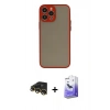 MARSİLYAN™- iPhone 13 Pro Max Kılıf Ahenk Çizgi Serisi - Siyah Bilvis 5in1 5D Magic Hayalet Cam Ekran Koruyucu + Raze Metal Kamera Lens - GD