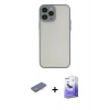MARSİLYAN™- iPhone 13 Pro Max Kılıf Ahenk Çizgi Serisi - Siyah Bilvis 5in1 5D Magic Hayalet Cam Ekran Koruyucu + Renkli Kamera Lens Koruma Cam - MI