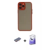 MARSİLYAN™- iPhone 13 Pro Max Kılıf Ahenk Çizgi Serisi - Siyah Bilvis 5in1 5D Magic Hayalet Cam Ekran Koruyucu + Renkli Kamera Lens Koruma Cam - TU