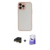 MARSİLYAN™- iPhone 13 Pro Max Kılıf Ahenk Çizgi Serisi - Siyah Bilvis 5in1 5D Magic Hayalet Cam Ekran Koruyucu + Raze Metal Kamera Lens - GD